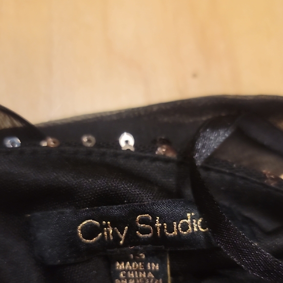 City Studio Black and Silver Sequin Prom Dress - Picture 4 of 4